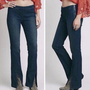 Free People Low Rise Split Hem Flare Jeans